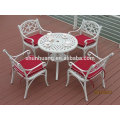 White aluminum frame chairs garden outdoor dining sets with square table